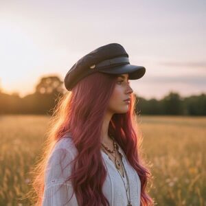 Black Faux Leather Newsboy Cap | Cabbie Hat Fiddler Hat Baker Boy Hat NWT